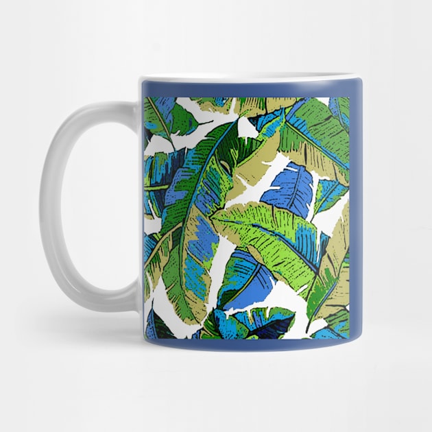 BANANA PALM LEAF PARADISE PATTERN by Overthetopsm